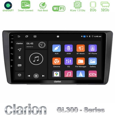 Clarion GL300 Series Skoda Octavia 2004-2012 4Core Android11 2+32GB Navigation Multimedia Tablet 9" Με Carplay & Android Auto