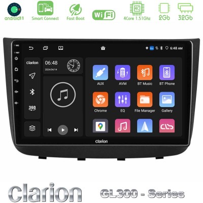 Clarion GL300 Series Mercedes Vito/Viano 2003-2006 4Core Android11 2+32GB Navigation Multimedia Tablet 10" Με Carplay & Android 
