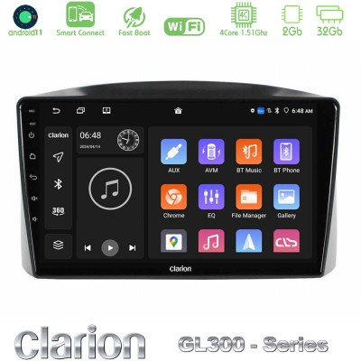 Clarion GL300 Series Jeep Grand Cherokee 2005-2007 4Core Android11 2+32GB Navigation Multimedia Tablet 10" Με Carplay & Android 
