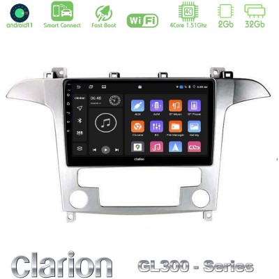 Clarion GL300 Series Ford S-Max 2006-2012 4Core Android11 2+32GB Navigation Multimedia Tablet 9" Με Carplay & Android Auto Με Ca