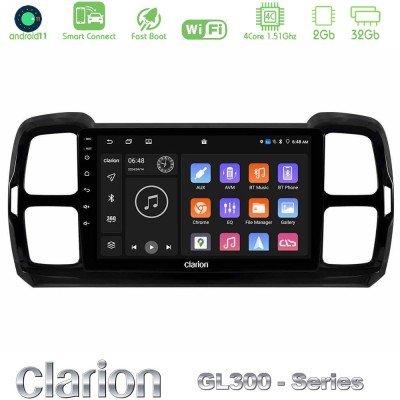 Clarion GL300 Series Citroen DS5 Aircross 2017-2021 4Core Android11 2+32GB Navigation Multimedia Tablet 9" Με Carplay & Android 