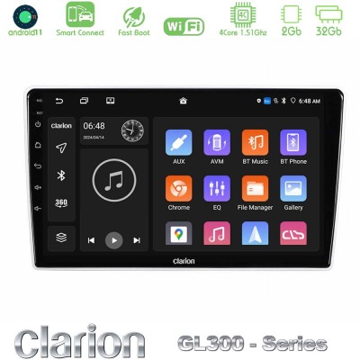 Clarion GL300 Series Kia Sportage 2005-2008 4Core Android11 2+32GB Navigation Multimedia Tablet 9" Με Carplay & Android Auto