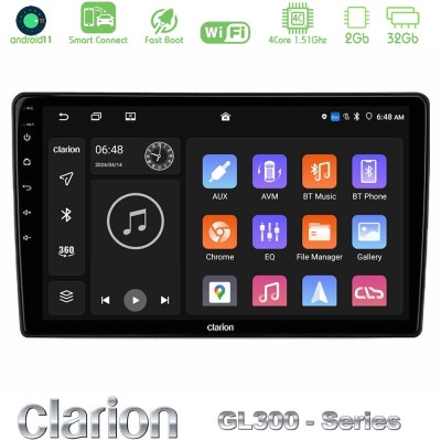 Clarion GL300 Series Alfa Romeo Giulietta 2014-2021 4Core Android11 2+32GB Navigation Multimedia Tablet 10" Με Carplay & Android
