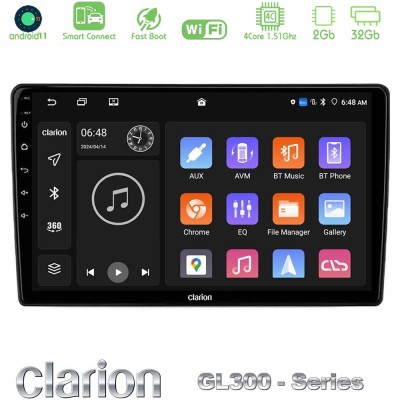 Clarion GL300 Series Alfa Romeo Mito 2008-2014 4Core Android11 2+32GB Navigation Multimedia Tablet 9" Με Carplay & Android Auto