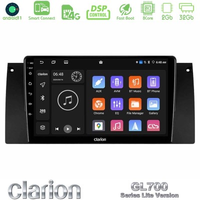 Clarion GL700 Lite Series 8Core Android11 2+32GB BMW 5 Series (E39) / X5 (E53) Navigation Multimedia Tablet 9" Με Carplay & Andr