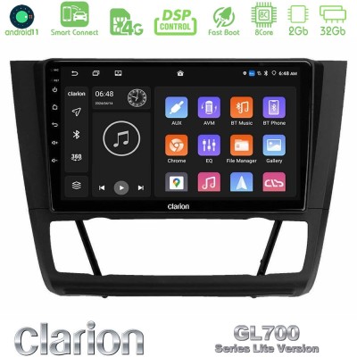 Clarion GL700 Lite Series 8Core Android11 2+32GB BMW 1Series E81/E82/E87/E88 (AUTO A/C) Navigation Multimedia Tablet 9" Με Carpl