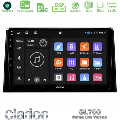 Clarion GL700 Lite Series 8Core Android11 2+32GB Peugeot Partner / Citroen Berlingo 2020- Navigation Multimedia Tablet 10" Με Ca