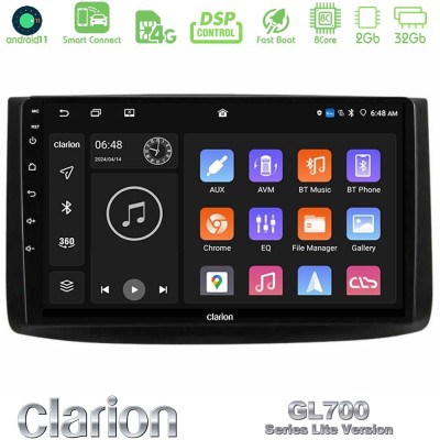 Clarion GL700 Lite Series 8Core Android11 2+32GB Chevrolet Aveo 2006-2010 Navigation Multimedia Tablet 9" Με Carplay & Android A
