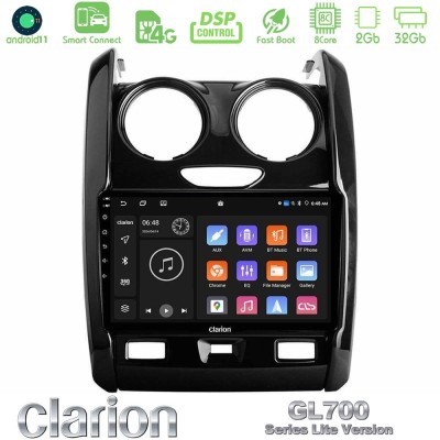 Clarion GL700 Lite Series 8Core Android11 2+32GB Dacia Duster 2014-2018 Navigation Multimedia Tablet 9" Με Carplay & Android Aut