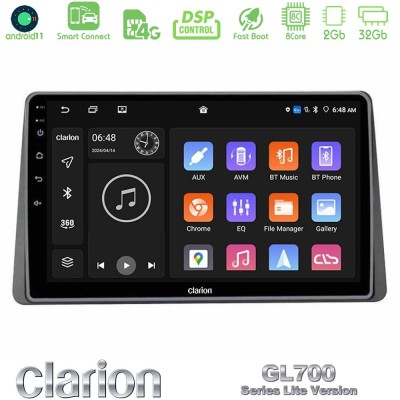 Clarion GL700 Lite Series 8Core Android11 2+32GB Dacia Duster 2019- Navigation Multimedia Tablet 10" Με Carplay & Android Auto