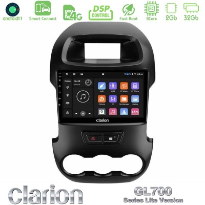 Clarion GL700 Lite Series 8Core Android11 2+32GB Ford Ranger 2012-2016 Navigation Multimedia Tablet 9" Με Carplay & Android Auto