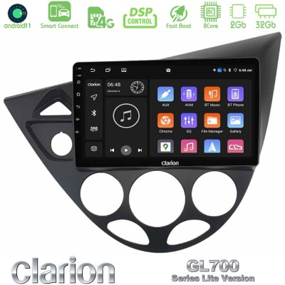 Clarion GL700 Lite Series 8Core Android11 2+32GB Ford Focus 1999-2004 Navigation Multimedia Tablet 9" Με Carplay & Android Auto