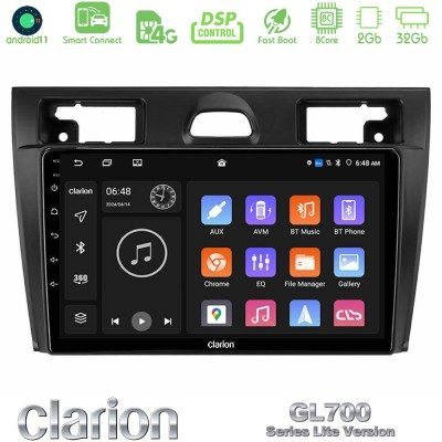 Clarion GL700 Lite Series 8Core Android11 2+32GB Ford Fiesta/Fusion Navigation Multimedia Tablet 9" Με Carplay & Android Auto