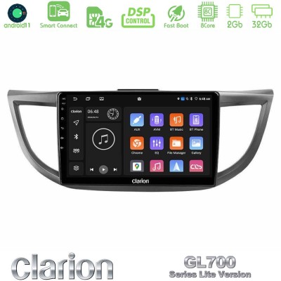Clarion GL700 Lite Series 8Core Android11 2+32GB Honda CRV 2012-2017 Navigation Multimedia Tablet 9" Με Carplay & Android Auto