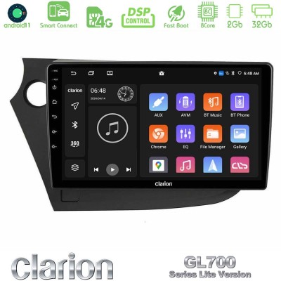 Clarion GL700 Lite Series 8Core Android11 2+32GB Honda Insight 2009-2015 Navigation Multimedia Tablet 9" Με Carplay & Android Au