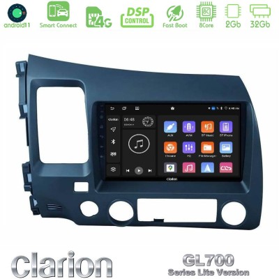 Clarion GL700 Lite Series 8Core Android11 2+32GB Honda Civic 2006-2011 Navigation Multimedia Tablet 9" Με Carplay & Android Auto