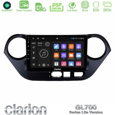 Clarion GL700 Lite Series 8Core Android11 2+32GB Hyundai i10 2014-2020 Navigation Multimedia Tablet 9" Με Carplay & Android Auto