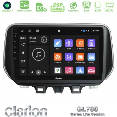 Clarion GL700 Lite Series 8Core Android11 2+32GB Hyundai ix35 Navigation Multimedia Tablet 10" Με Carplay & Android Auto
