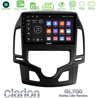 Clarion GL700 Lite Series 8Core Android11 2+32GB Hyundai i30 2007-2012 Auto A/C Navigation Multimedia Tablet 9" Με Carplay & And