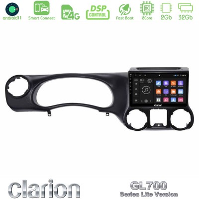 Clarion GL700 Lite Series 8Core Android11 2+32GB Jeep Wrangler 2011-2014 Navigation Multimedia Tablet 10" Με Carplay & Android A