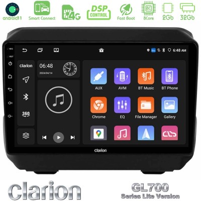 Clarion GL700 Lite Series 8Core Android11 2+32GB Jeep Wrangler 2018- Navigation Multimedia Tablet 9" Με Carplay & Android Auto