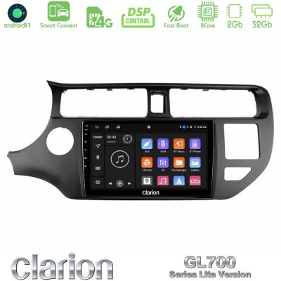 Clarion GL700 Lite Series 8Core Android11 2+32GB Kia Rio 2011-2015 Navigation Multimedia Tablet 9" Με Carplay & Android Auto