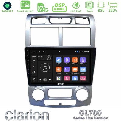 Clarion GL700 Lite Series 8Core Android11 2+32GB Kia Sportage 2005-2008 Navigation Multimedia Tablet 9"" Με Carplay & Android Au