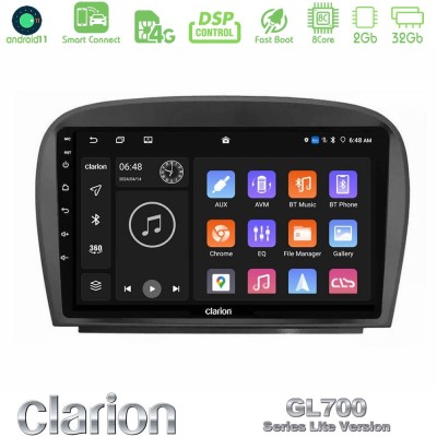 Clarion GL700 Lite Series 8Core Android11 2+32GB Mercedes SL Class 2005-2011 Navigation Multimedia Tablet 9" Με Carplay & Androi