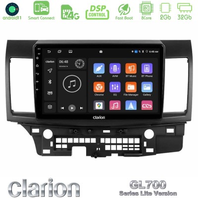 Clarion GL700 Lite Series 8Core Android11 2+32GB Mitsubishi Lancer 2008 – 2015 Navigation Multimedia Tablet 10" Με Carplay & And