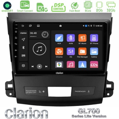 Clarion GL700 Lite Series 8Core Android11 2+32GB Mitsubishi Outlander/Citroen C-Crosser/Peugeot 4007 Navigation Multimedia Table