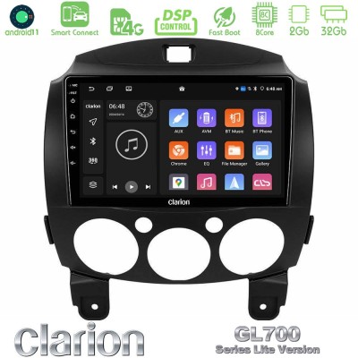 Clarion GL700 Lite Series 8Core Android11 2+32GB Mazda 2 2008-2014 Navigation Multimedia Tablet 9" Με Carplay & Android Auto