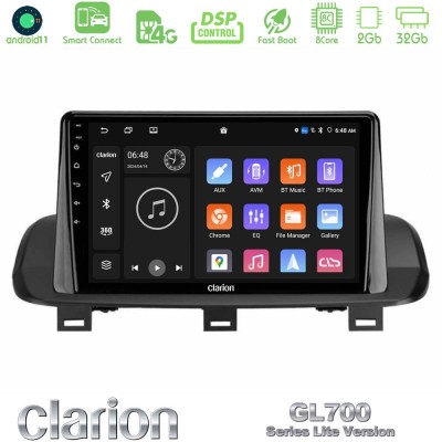 Clarion GL700 Lite Series 8Core Android11 2+32GB Nissan Qashqai J12 & X-Trail T33 Navigation Multimedia Tablet 10" Με Carplay & 