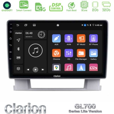 Clarion GL700 Lite Series 8Core Android11 2+32GB Opel Astra J 2010-2014 Navigation Multimedia Tablet 9" Με Carplay & Android Aut