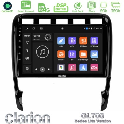 Clarion GL700 Lite Series 8Core Android11 2+32GB Porsche Cayenne 2003-2010 Navigation Multimedia Tablet 9" Με Carplay & Android 