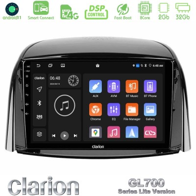 Clarion GL700 Lite Series 8Core Android11 2+32GB Renault Koleos 2007-2015 Navigation Multimedia Tablet 9" Με Carplay & Android A