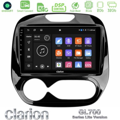 Clarion GL700 Lite Series 8Core Android11 2+32GB Renault Captur 2013-2019 (Auto AC) Navigation Multimedia Tablet 9" Με Carplay &