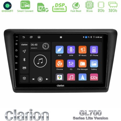 Clarion GL700 Lite Series 8Core Android11 2+32GB Skoda Rapid 2013-2017 Navigation Multimedia Tablet 9" Με Carplay & Android Auto