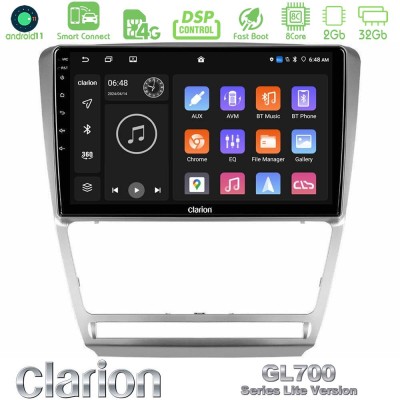 Clarion GL700 Lite Series 8Core Android11 2+32GB Skoda Octavia 5 Navigation Multimedia Tablet 10" Με Carplay & Android Auto