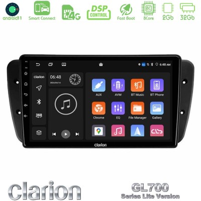Clarion GL700 Lite Series 8Core Android11 2+32GB Seat Ibiza 2008-2012 Navigation Multimedia Tablet 9" Με Carplay & Android Auto