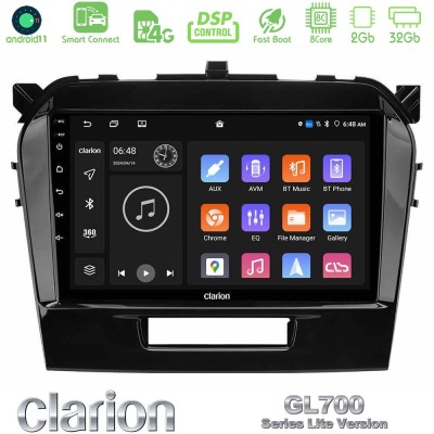 Clarion GL700 Lite Series 8Core Android11 2+32GB Suzuki Vitara 2015-2024 Navigation Multimedia Tablet 9" Με Carplay & Android Au