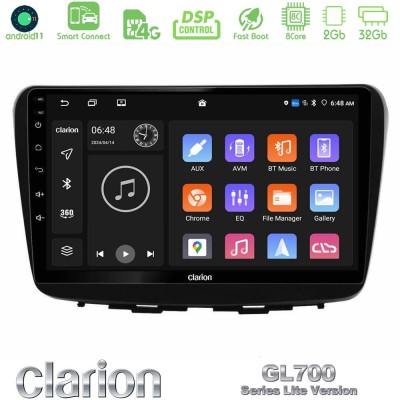 Clarion GL700 Lite Series 8Core Android11 2+32GB Suzuki Baleno 2016-2021 Navigation Multimedia Tablet 9" Με Carplay & Android Au