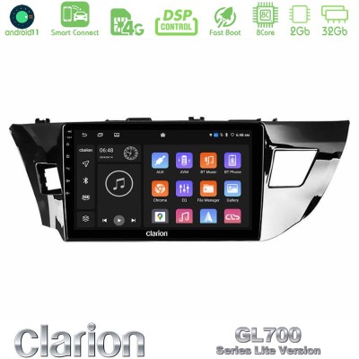 Clarion GL700 Lite Series 8Core Android11 2+32GB Toyota Corolla 2014-2016 Navigation Multimedia Tablet 10" Με Carplay & Android 