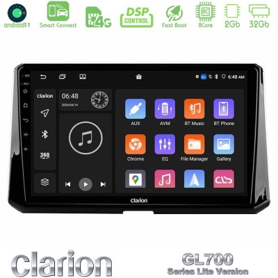 Clarion GL700 Lite Series 8Core Android11 2+32GB Toyota Corolla 2019-2022 Navigation Multimedia Tablet 10" Με Carplay & Android 