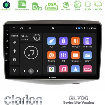 Clarion GL700 Lite Series 8Core Android11 2+32GB Toyota Yaris 1999 - 2006 Navigation Multimedia Tablet 9" Με Carplay & Android A
