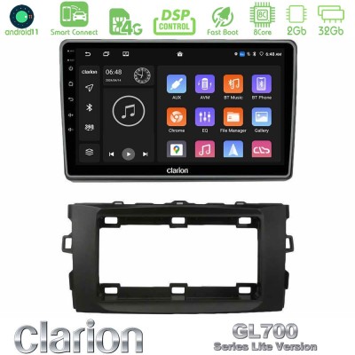 Clarion GL700 Lite Series 8Core Android11 2+32GB Toyota Auris 2013-2016 Navigation Multimedia Tablet 10" Με Carplay & Android Au