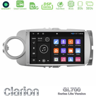 Clarion GL700 Lite Series 8Core Android11 2+32GB Toyota Yaris Navigation Multimedia Tablet 9" Με Carplay & Android Auto