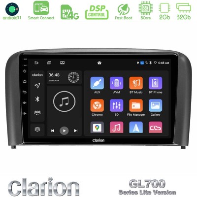 Clarion GL700 Lite Series 8Core Android11 2+32GB Volvo S80 1998-2006 Navigation Multimedia Tablet 9" Με Carplay & Android Auto