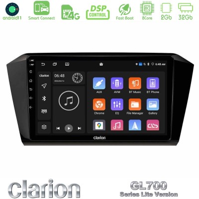 Clarion GL700 Lite Series 8Core Android11 2+32GB VW Passat Navigation Multimedia Tablet 10" Με Carplay & Android Auto