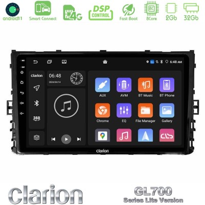 Clarion GL700 Lite Series 8Core Android11 2+32GB VW MQB 2017- Navigation Multimedia Tablet 9" Με Carplay & Android Auto
