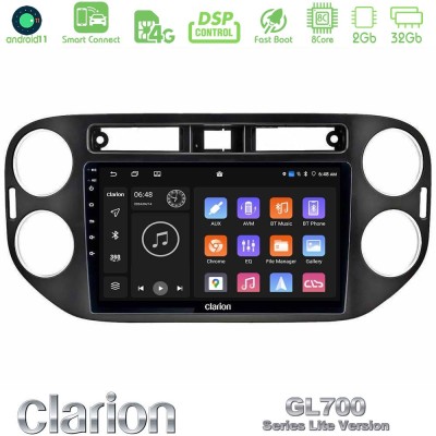 Clarion GL700 Lite Series 8Core Android11 2+32GB VW Tiguan Navigation Multimedia Tablet 9" (23mm alarm button) Με Carplay & Andr